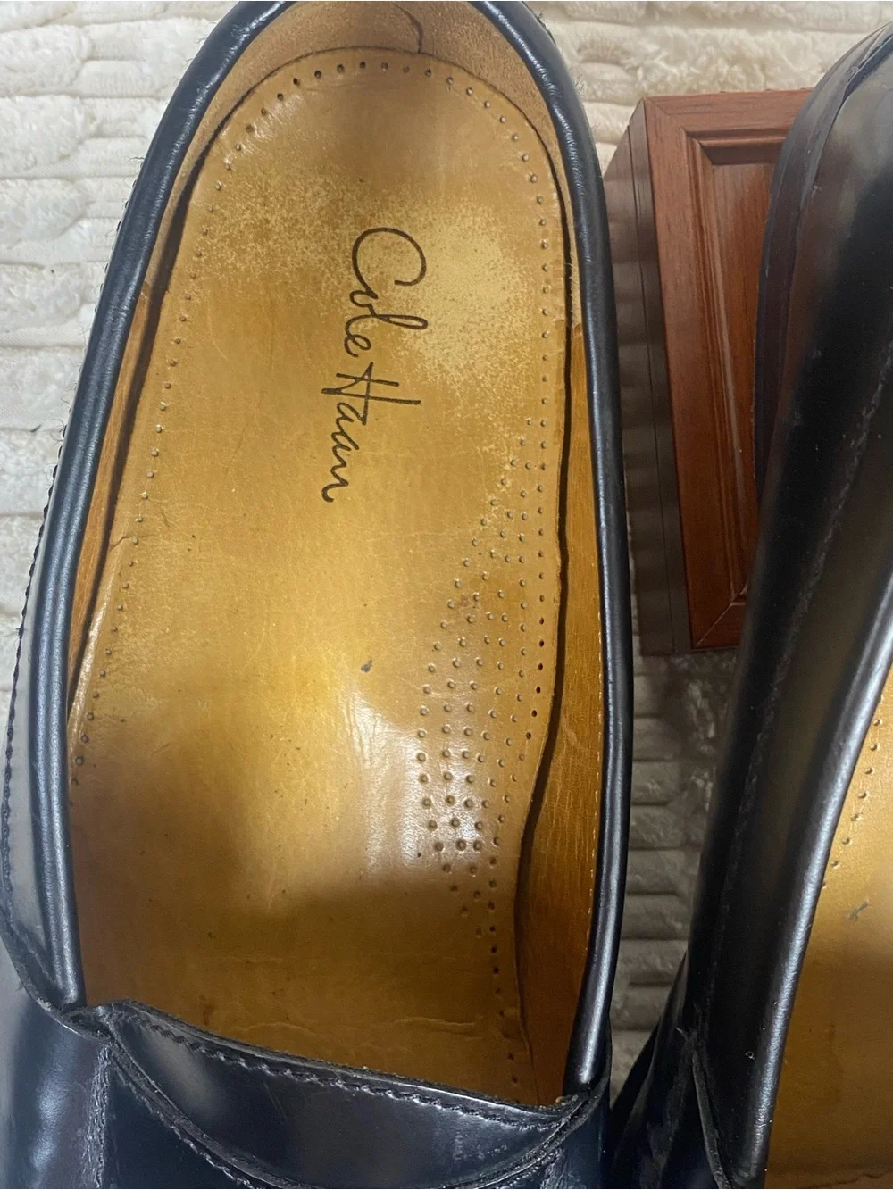 Cole Haan Men's Pinch Tassel Loafers 12 D Black Leather Dress Shoes 03506
